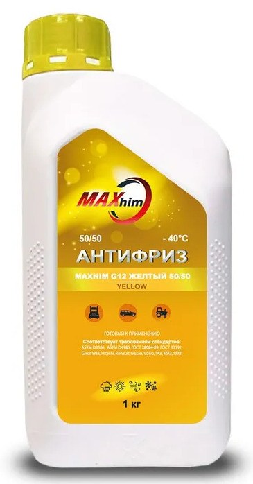 Антифриз MAXHIM G12+ 1кг желтый MHY11240