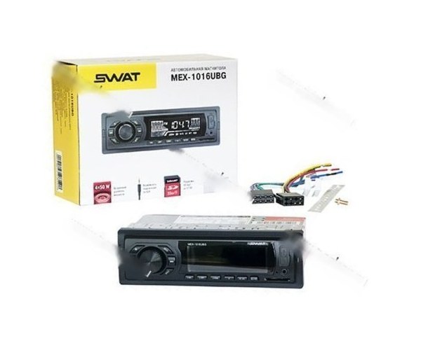 Автомагнитола SWAT SD/MP3/USB 4х50Вт MEX-1016UBG зеленые кнопки