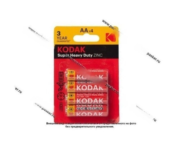 Батарейка KODAK R6 АА BL-4 SUPER HEAVY DUTY