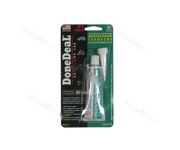 Герметик DoneDeal 6703 42,5гр для стекол силиконовый прозрачный