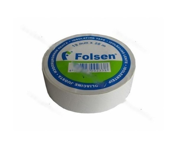 Изолента Folsen 19ммX20м 120мкм белая