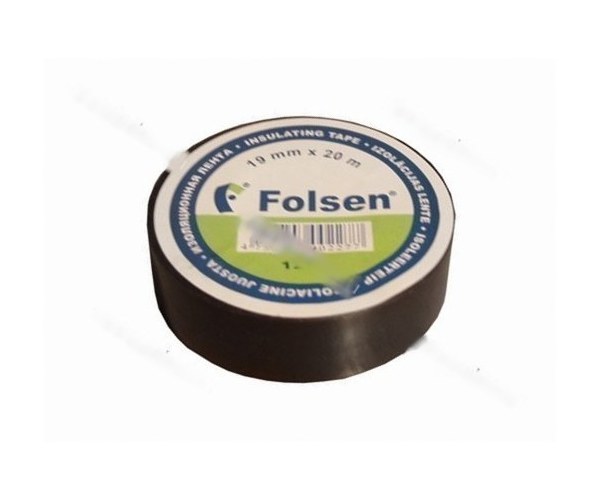 Изолента Folsen 19ммX20м 120мкм черная