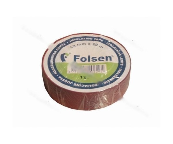 Изолента Folsen 19ммX20м 120мкм красная