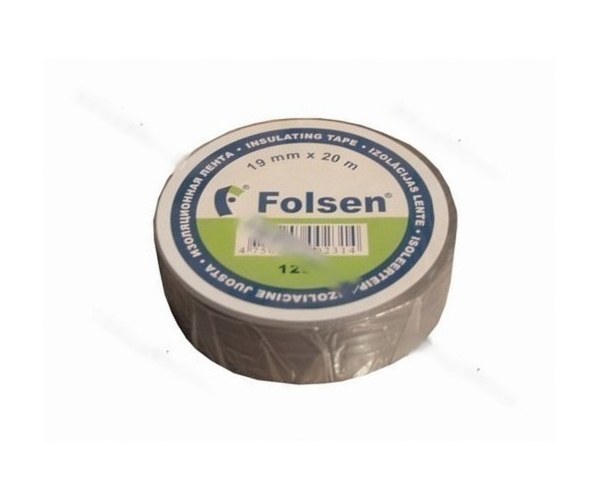 Изолента Folsen 19ммX20м 120мкм серая