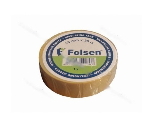 Изолента Folsen 19ммX20м 120мкм желтая