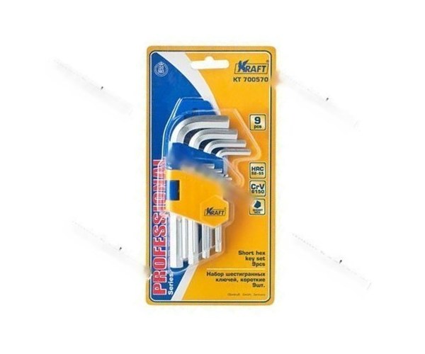 Ключи шестигранные  9 предметов 1,5-10 короткие KRAFT 700570