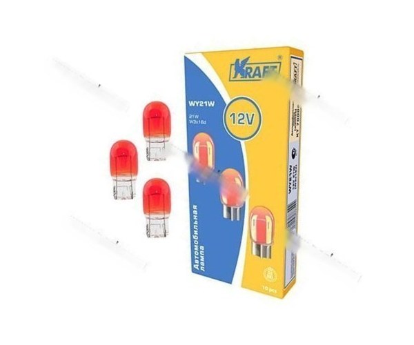 Лампа 12V21W W3x16d KRAFT 700038 красная