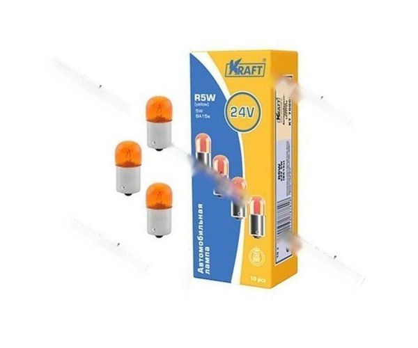 Лампа 24V5W BA15s KRAFT 700051 желтая