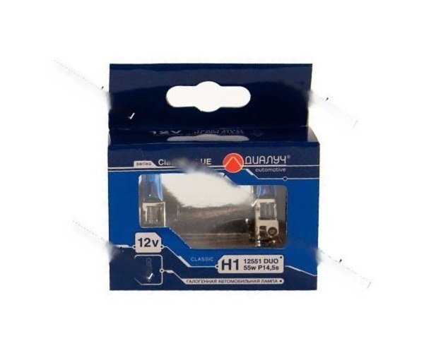 Лампа галоген 12V H1 55W P14.5s ДиаЛуч Blue 2шт