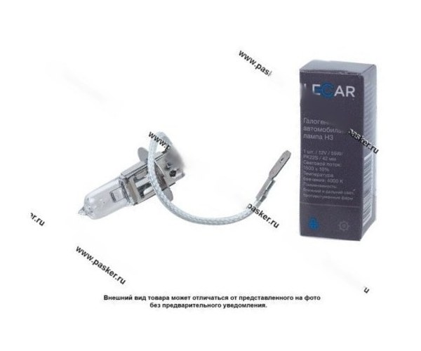 Лампа галоген 12V H3 55W Pk22s LECAR