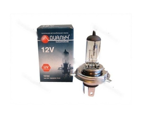 Лампа галоген 12V H4 100/90W P43t ДиаЛуч