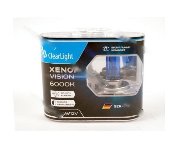 Лампа галоген 12V H4 60/55W P43t ClearLight XenonVision MLH4XV 6000К