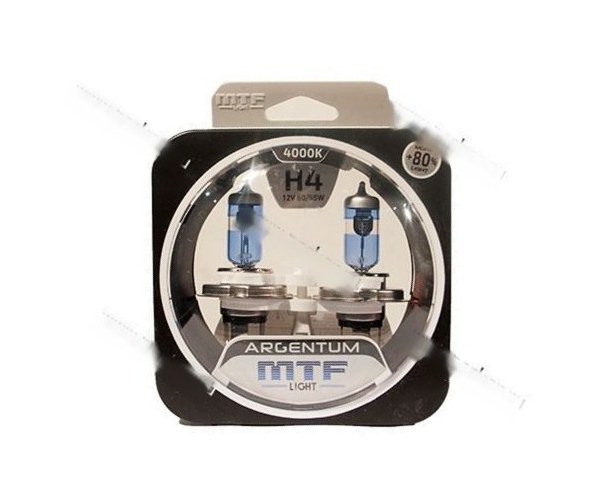 Лампа галоген 12V H4 60/55W P43t MTF Argentum +80%  4000К