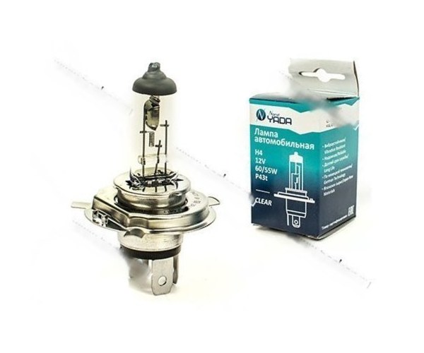 Лампа галоген 12V H4 60/55W P43t Nord YADA CLEAR