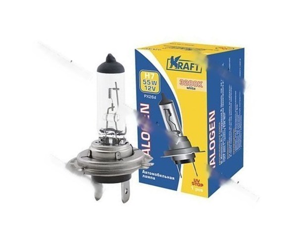 Лампа галоген 12V H7 55W PX26d KRAFT 700014