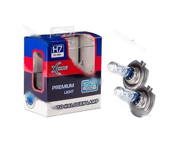 Лампа галоген 12V H7 55W PX26d Xenite Premium +100% яркости 2шт
