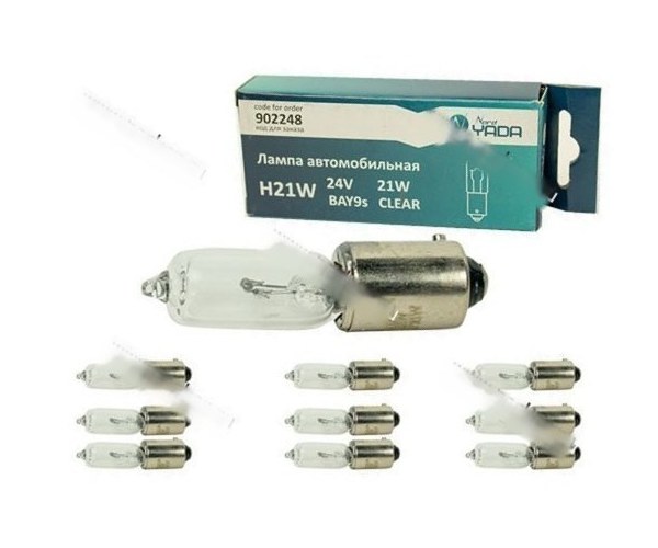 Лампа галоген 24V H21W 24W BAY9s Nord YADA
