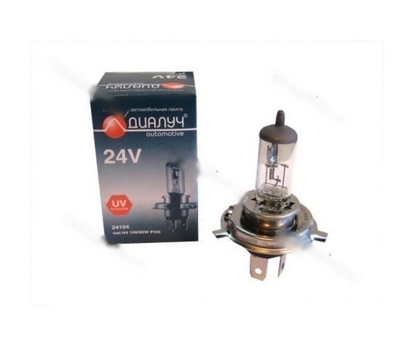 Лампа галоген 24V H4 100/90W P43t ДиаЛуч