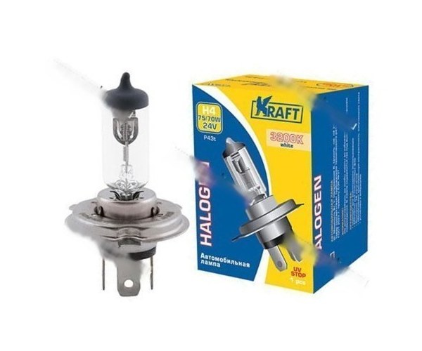 Лампа галоген 24V H4 75/70W P43t KRAFT 700012