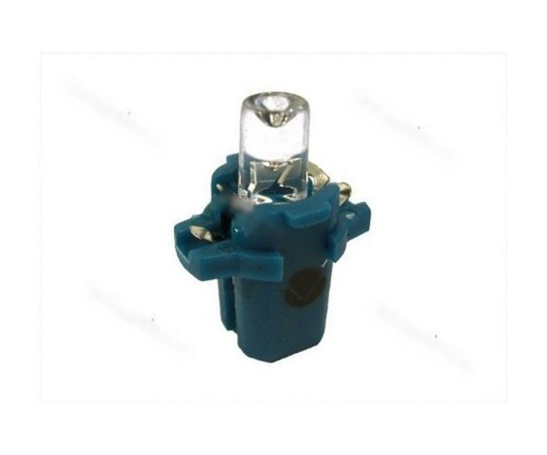 Лампа светодиод 12V1.2W BAX10D ДиаЛуч 1LED синяя с патроном