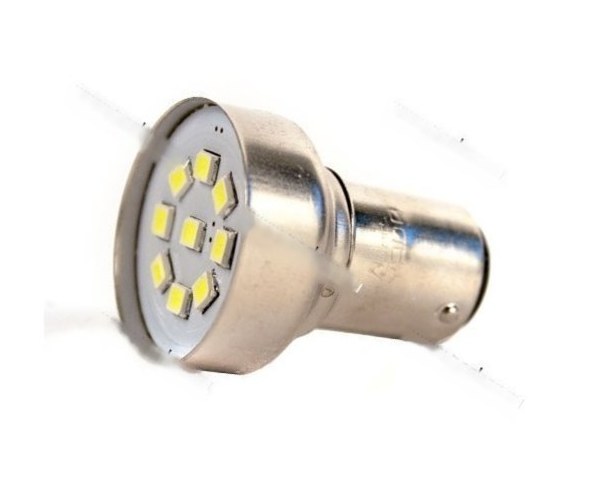 Лампа светодиод 12V21/5W BAY15d Nord YADA 9LED белая