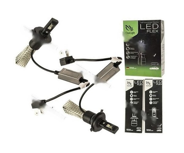 Лампа светодиод 12V 30W H4 P43t Clearlight FLEX 3000Lm