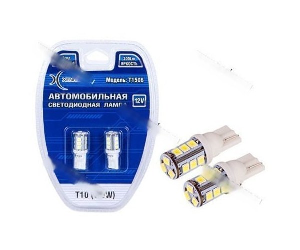 Лампа светодиод 12V5W W2.1х9.5d Xenite T1506 165LM белая 2шт
