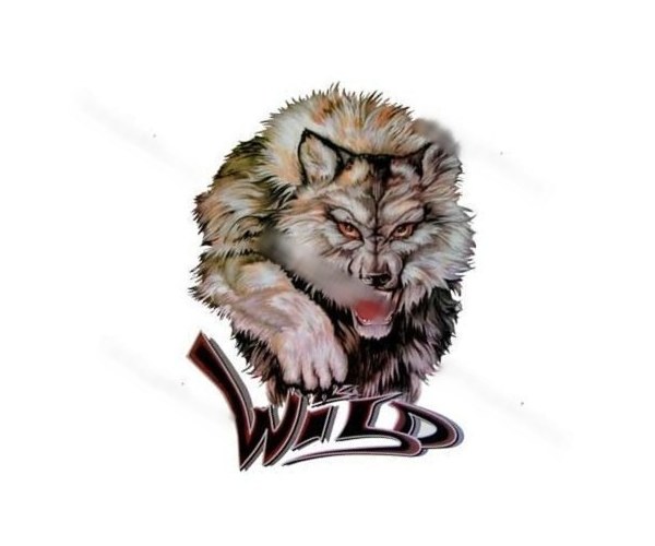 Наклейка Волк Wild 50х35см
