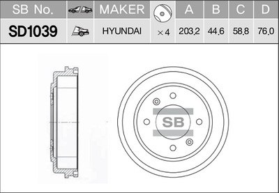 Барабан тормозной HYUNDAI MATRIX 01-/ELANTRA