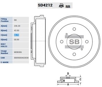 Барабан тормозной NISSAN ALMERA (N16) 1.5 00-