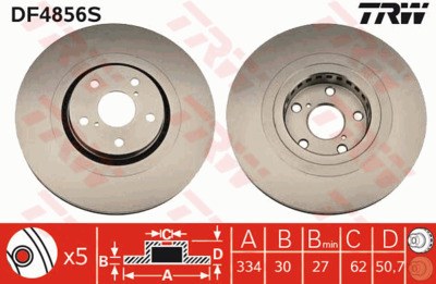 Диск тормозной LEXUS GS 300-460 05- передний правый