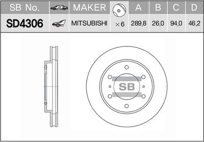 Диск тормозной MITSUBISHI PAJERO 00- (R16) передний