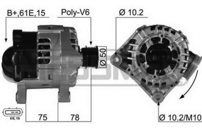 Генератор BMW E46/E39/E53 2.0-3.0 120A