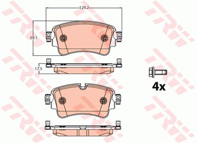 Колодки тормозные AUDI A4/A5/A6/Q5/Q7 15- задние