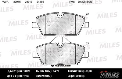 Колодки тормозные BMW E81/E87/MINI COOPER 04- пер. SemiMetallic