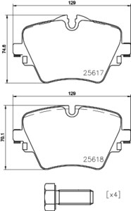 Колодки тормозные BMW X1 F48/ 2 F45/46 передние