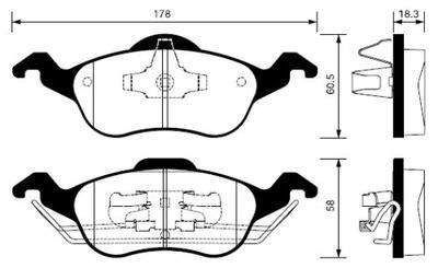 Колодки тормозные FORD FOCUS 98>05 передние