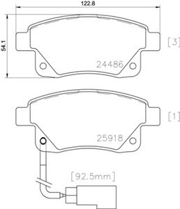 Колодки тормозные FORD TRANSIT 06- задние с датчиком