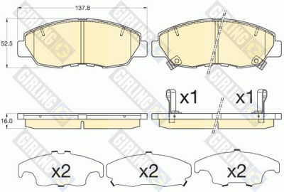 Колодки тормозные HONDA CIVIC 12- передние