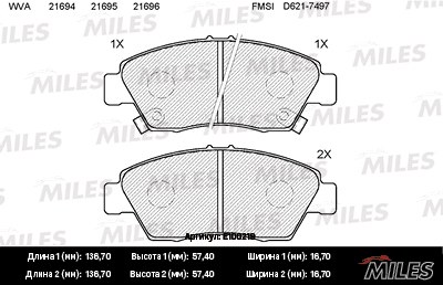 Колодки тормозные HONDA CIVIC 91-05 пер. SemiMetallic