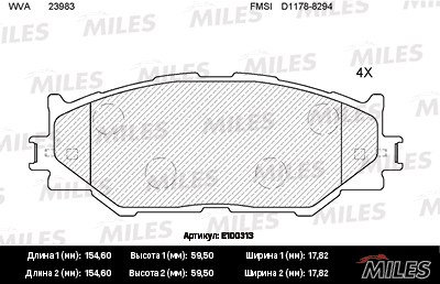 Колодки тормозные LEXUS IS220/IS250 05- пер. SemiMetallic