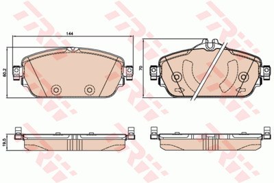 Колодки тормозные MERCEDES W205 14- передние L 144мм.