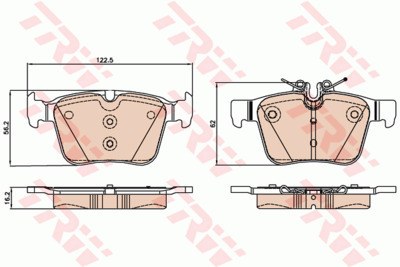 Колодки тормозные MERCEDES W205 14- задние