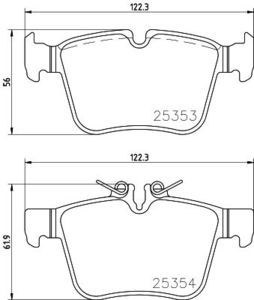 Колодки тормозные MERCEDES W205 14- задние