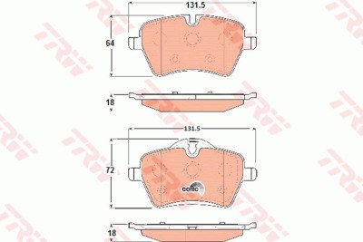 Колодки тормозные MINI ONE/COOPER 1.6 03- передние