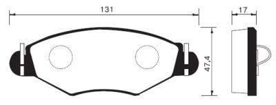 Колодки тормозные PEUGEOT 206/206SW 01>(-ABS) передние