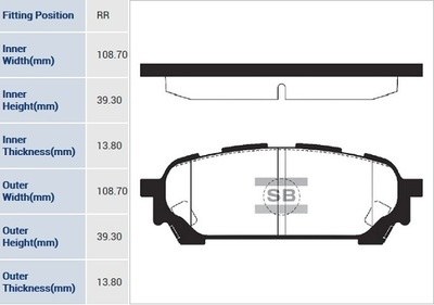 Колодки тормозные SUBARU IMPREZA 2.0 11.02- задние