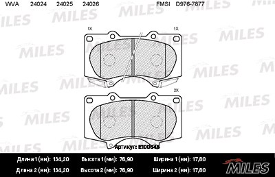 Колодки тормозные TOYOTA LC 120/ MITSUBISHI PAJERO 06- пер. SemiMetallic