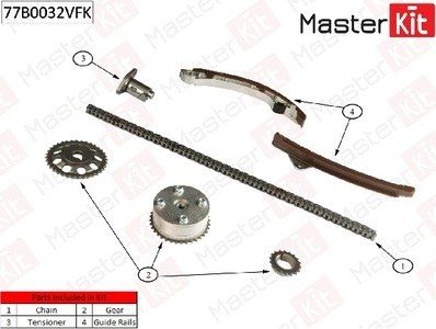 Комплект цепи ГРМ TOYOTA 1.4-1.8 99-