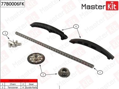 Комплект цепи ГРМ VAG 1.4FSi/TFSi 16V 07- co звездочками